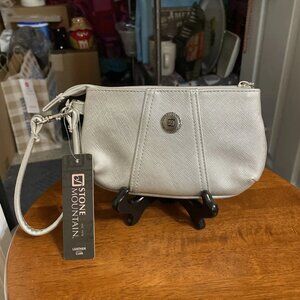 Stone Mountain Leather Wristlet In Brushed Silver - NWT